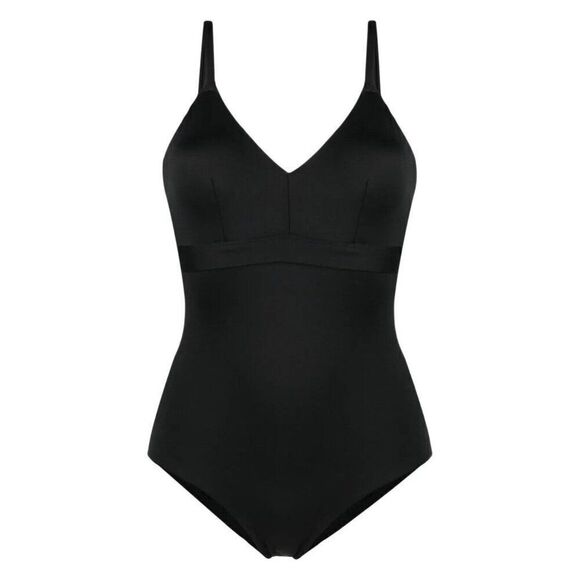 Spanx One Piece Swimsuit Womens 3X Black V Neck Padded 50129R - Picture 1 of 5